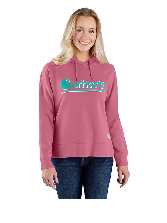Carhartt Tops - Women's TENCEL™ Fiber Series Loose Fit Graphic Hooded Sweatshirt Pink XL